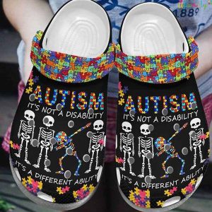 Skeleton Dabbing Autism Puzzle Pieces Crocs