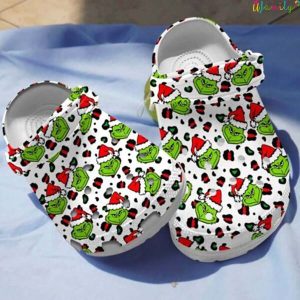 The Grinch Santa Leopard Christmas Crocs