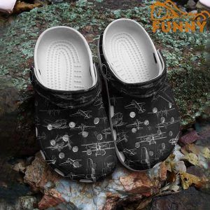 Airplane Pattern Black Crocs