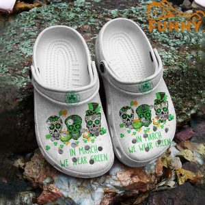 St Patricks Day Skull Crocs In March We Wear Green 2