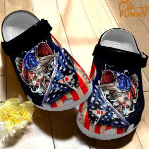 American Flag Bass Fish Crocs 1