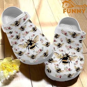 Beautiful Bee Flower Crocs