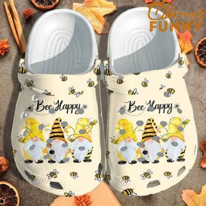 Bee Happy Gnomes Crocs 2