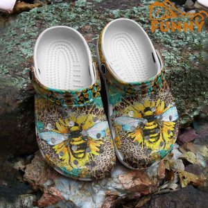 Bee Sunflower Leopard Crocs