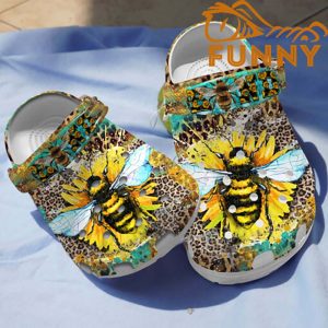 Bee Sunflower Leopard Crocs 2