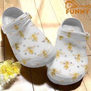 Bee White Crocs