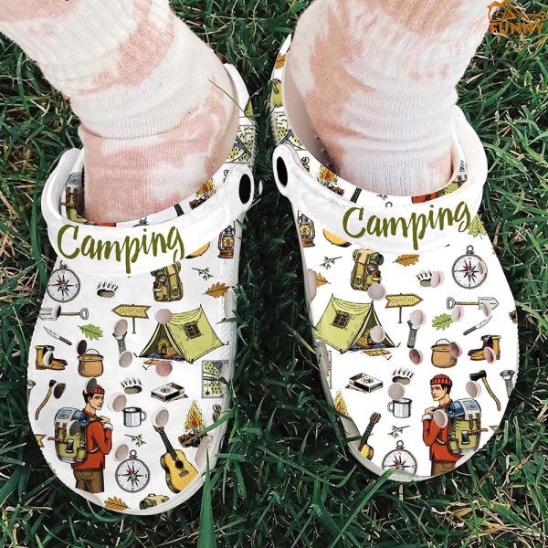 Camp Equipment White Crocs Classic Clog Shoes