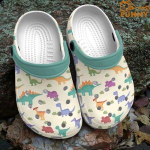 Colorful Dinosaur Pattern Crocs