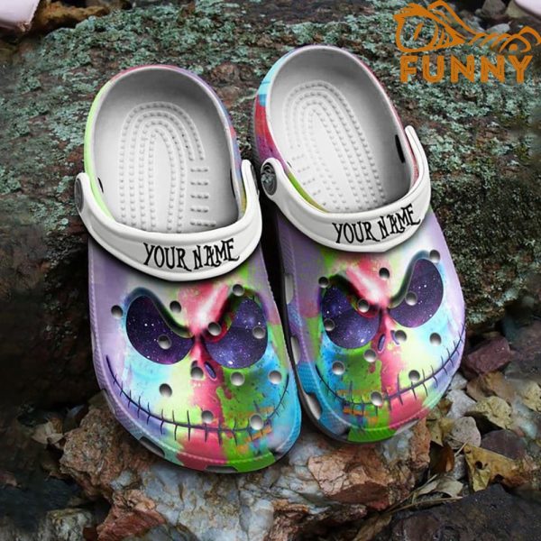 Colorful Jack Skellington Face Halloween Crocs