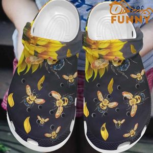 Crocs With Bees and Flower