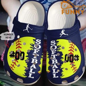 Custom Number Softball Love Crocs, Women For Men