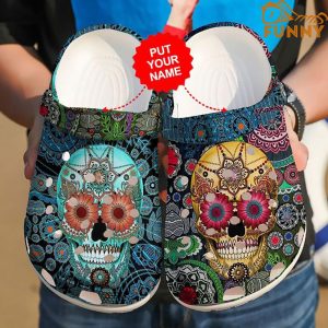 Custom Sugar Skull Crocs Shoes