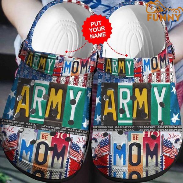 Customized Army Mom Veteran Crocs