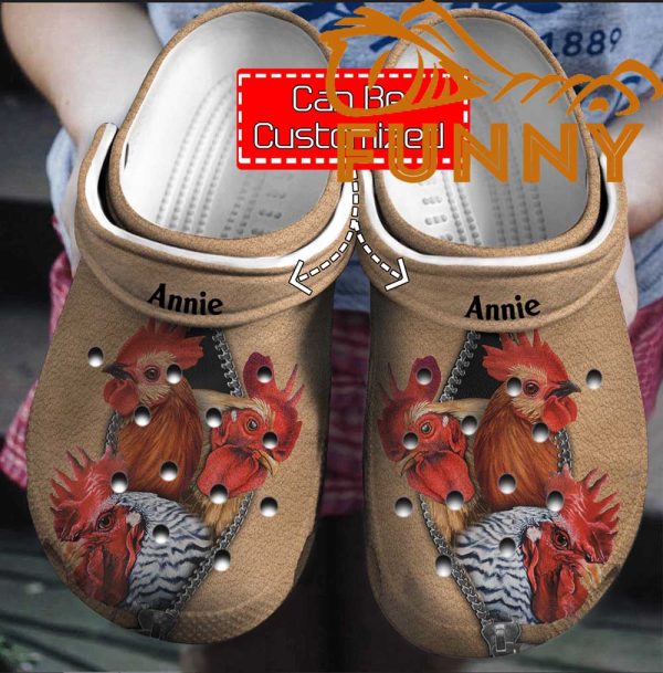 Customized Chicken Crocs On Zipper Classic Clog