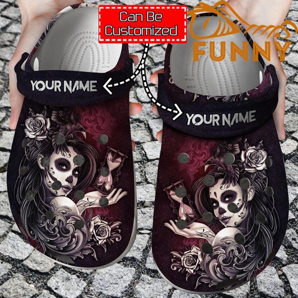 Customized Crimson Sugar Skull Crocs