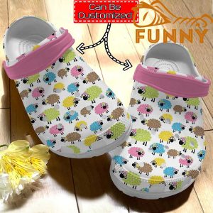 Customized Farmer Lovely Sheeps Pink Crocs Classic Clog