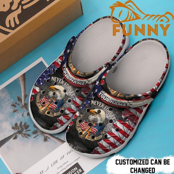 Customized Never Forget Freedom Is For Free Flag Veteran Crocs