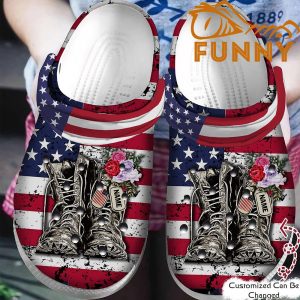 Customized Patriotic Flag Veteran Crocs