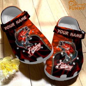 Customized Red Lightning Fishing Crocs 1