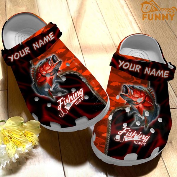 Customized Red Lightning Fishing Crocs