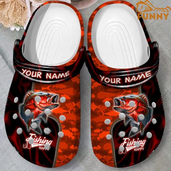 Customized Red Lightning Fishing Crocs