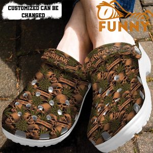 Customized Vintage Canabis Skull Crocs