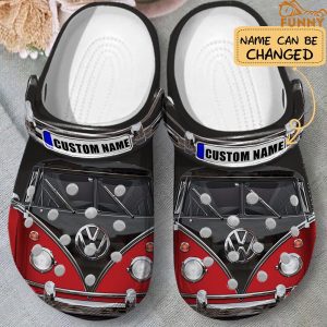 Customized Volkswagen Campervan Red Crocs