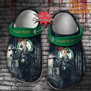 Personalized Boston Celtics Crocs Jason Voorhees Halloween