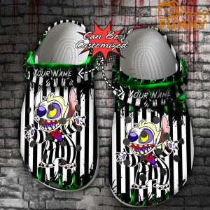 Personalized Beetlejuice Stitch Crocs Halloween