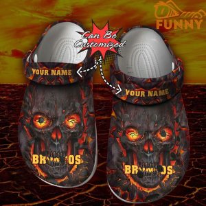 Personalized Denver Broncos Crocs, Skull Lava Halloween