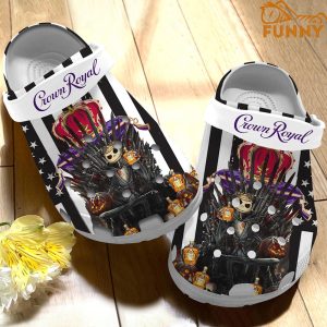 Jack Skellington Crown Royal Purple Halloween Crocs 3