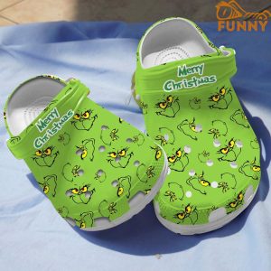 Merry Christmas Green Grinch Crocs 1