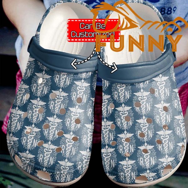 Nurse Rn Beach Registered Pattern Crocs Clog Shoes