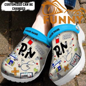 Nurse Rn Pattern Crocs