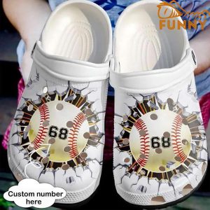 Personalized Baseball Broken Wall Crocs Crocband Clog