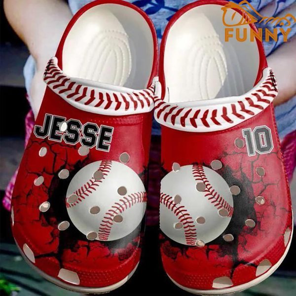 Personalized Baseball Crack Wall Crocs Crocband Clog