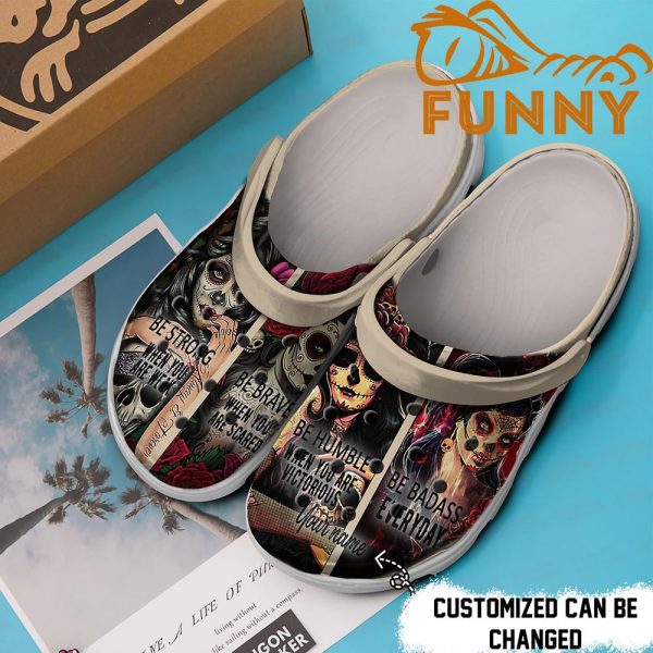 Personalized Be Strong Skull Crocs Shoes