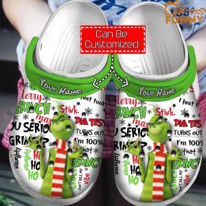 Personalized Green Grinch Christmas Crocs 1