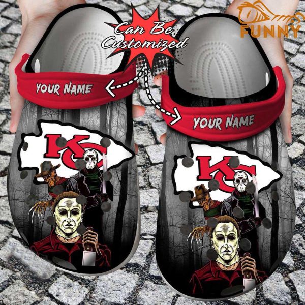 Personalized Kansas City Chiefs Crocs Horror Movie, Halloween Clogs Shoes