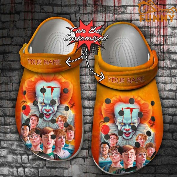 Personalized IT Movie Pennywise Orange Crocs Halloween