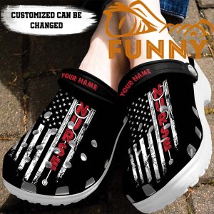 Personalized Nurse American Flag Crocs Classic Clog