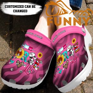 Personalized Nurse Life Pink Crocs 2