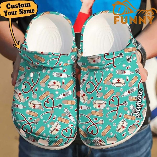 Personalized Nurse Medical Patterns Crocs