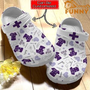 Personalized Nurse Scrub Life Pattern Crocs Classic Clog 2