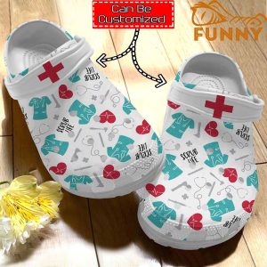 Personalized Nurse Scrub Life Pattern Crocs Classic Clog