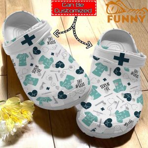 Personalized Nurse Scrub Life Pattern Crocs Classic Clog 5