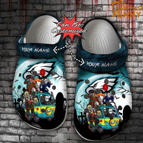 Personalized Philadelphia Eagles Crocs, Horror Friends Halloween Gift