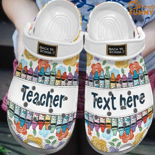 Personalized Teacher Back To School Crocs Crayon Pencils