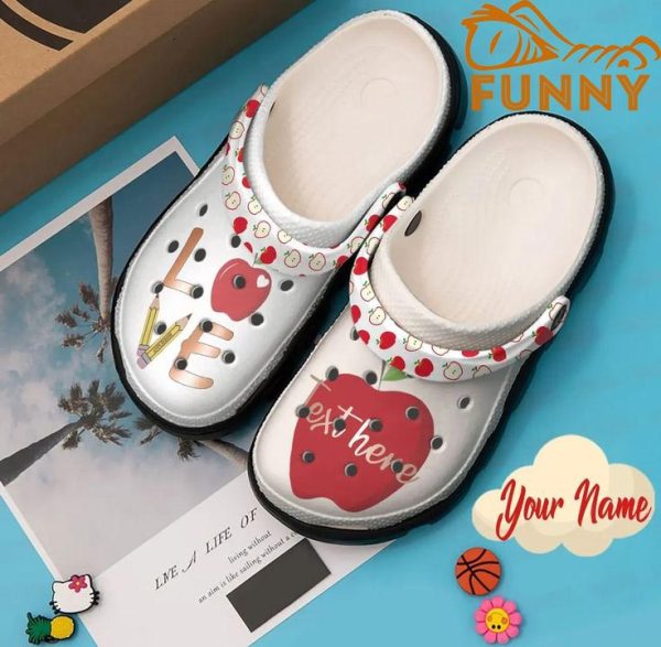 Personalized Love Teacher Crocs