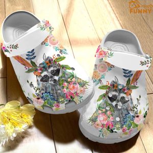 Racoon Floral Crocs Classic Clog